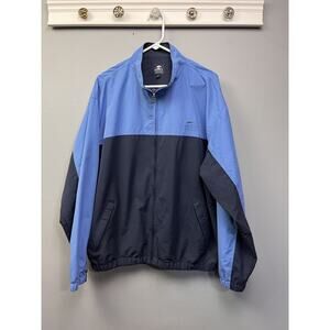 Pebble Beach Golf Jacket Mens XL Full zip Two Tone Blue Pockets Casual‎ Elastic